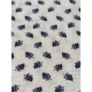 Navy Blue Leaf Print Cotton Quilting Fabric Fat Quarter 18x21" for Crafts & Sewi